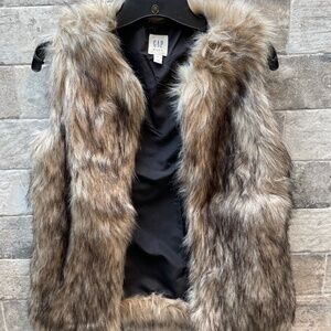 ❤️ GAP KIDS BROWN FUR VEST SIZE XXL